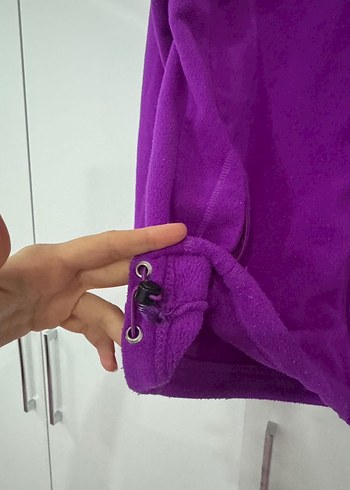 Mor Fermuarlı Kadın Sweatshirt hırka - Görsel 4