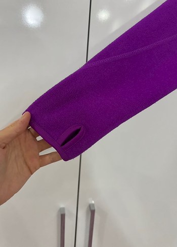 Mor Fermuarlı Kadın Sweatshirt hırka - Görsel 3