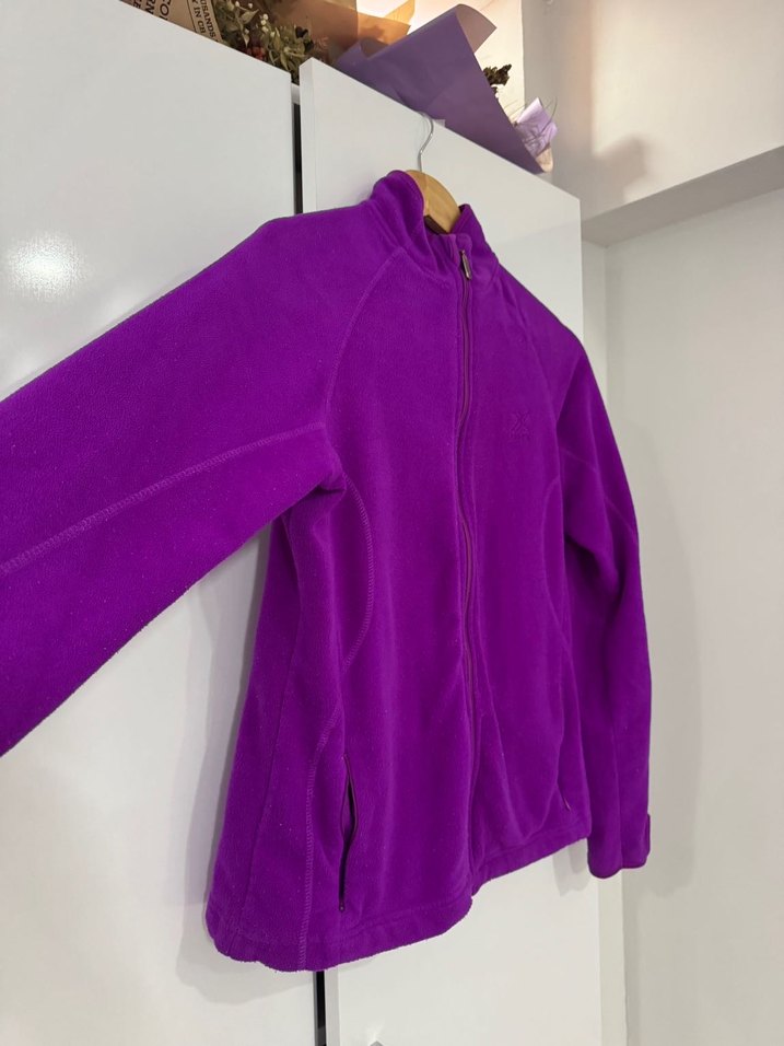 Mor Fermuarlı Kadın Sweatshirt hırka - Görsel 2