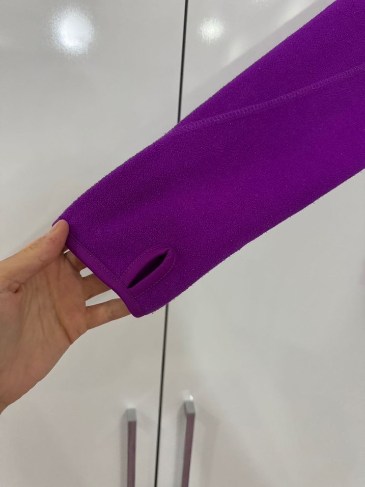 Mor Fermuarlı Kadın Sweatshirt hırka - Görsel 3