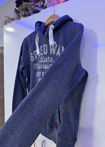 Gri Baskılı Kapüşonlu Sweatshirt - Görsel 2