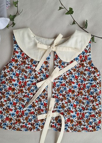 Çiçek Desenli Bohem Kız Yeleği - Görsel 2