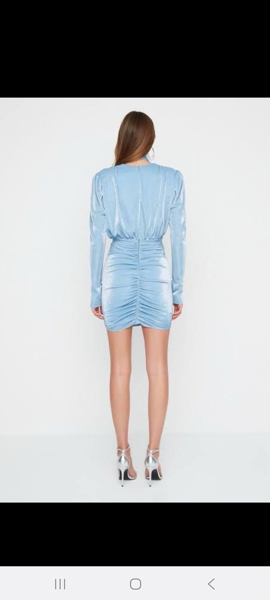 X sagaza mavi elbise - Görsel 5