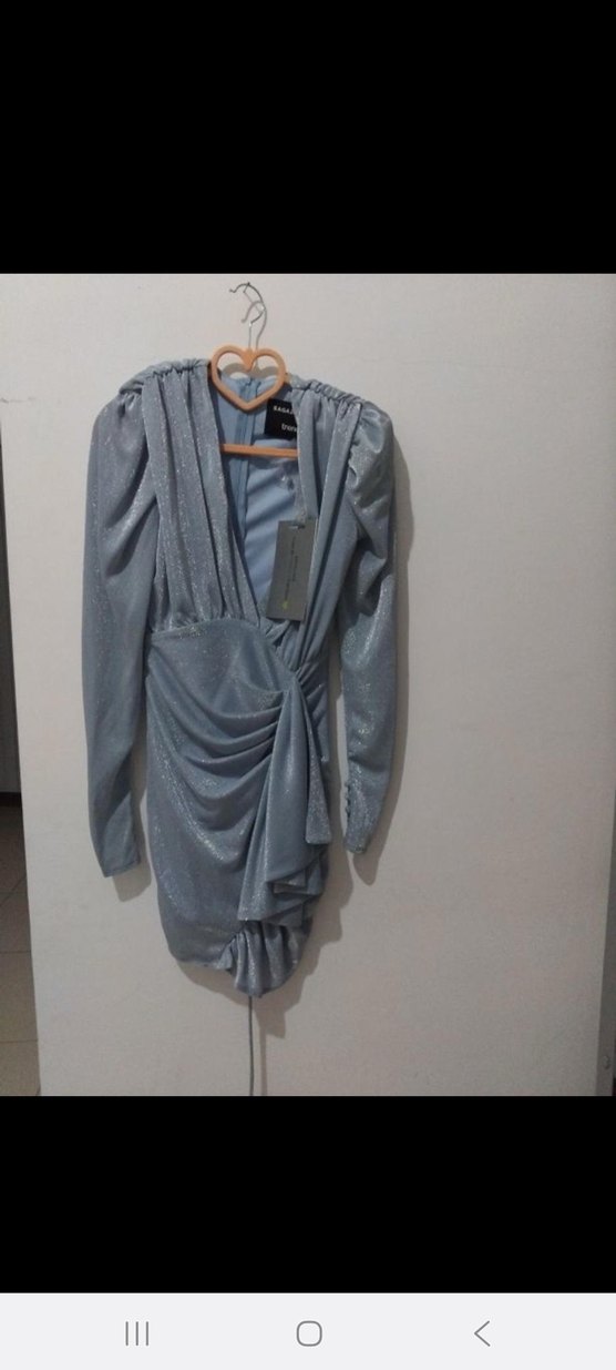 X sagaza mavi elbise - Görsel 4