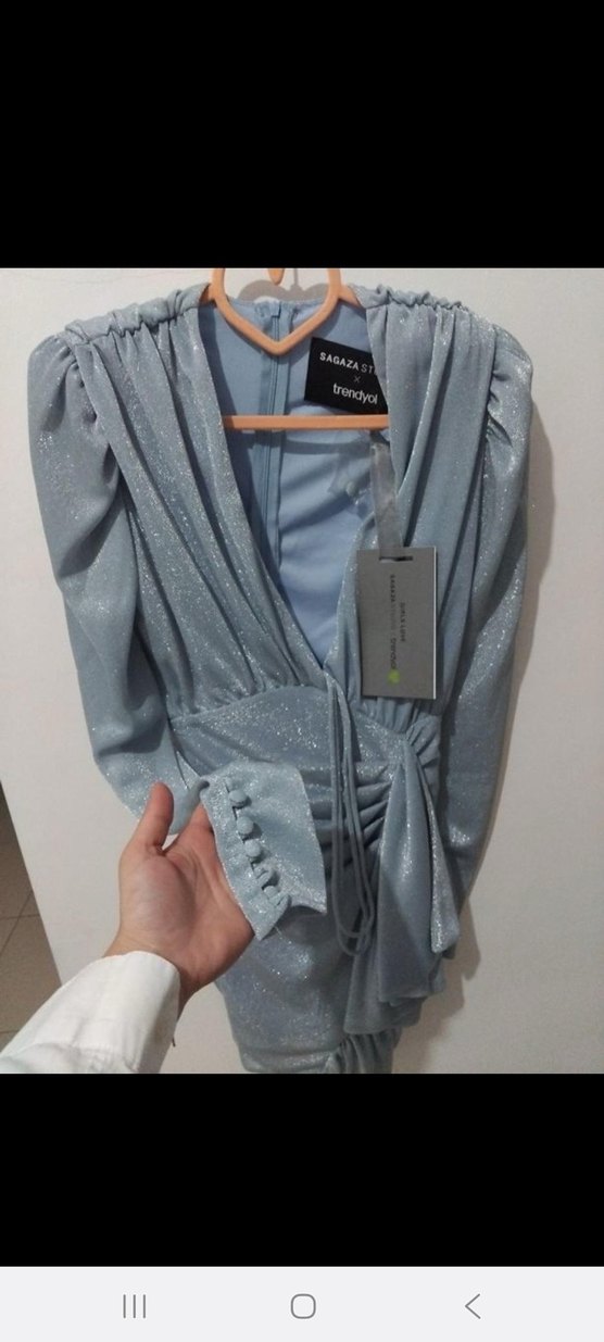 X sagaza mavi elbise - Görsel 2