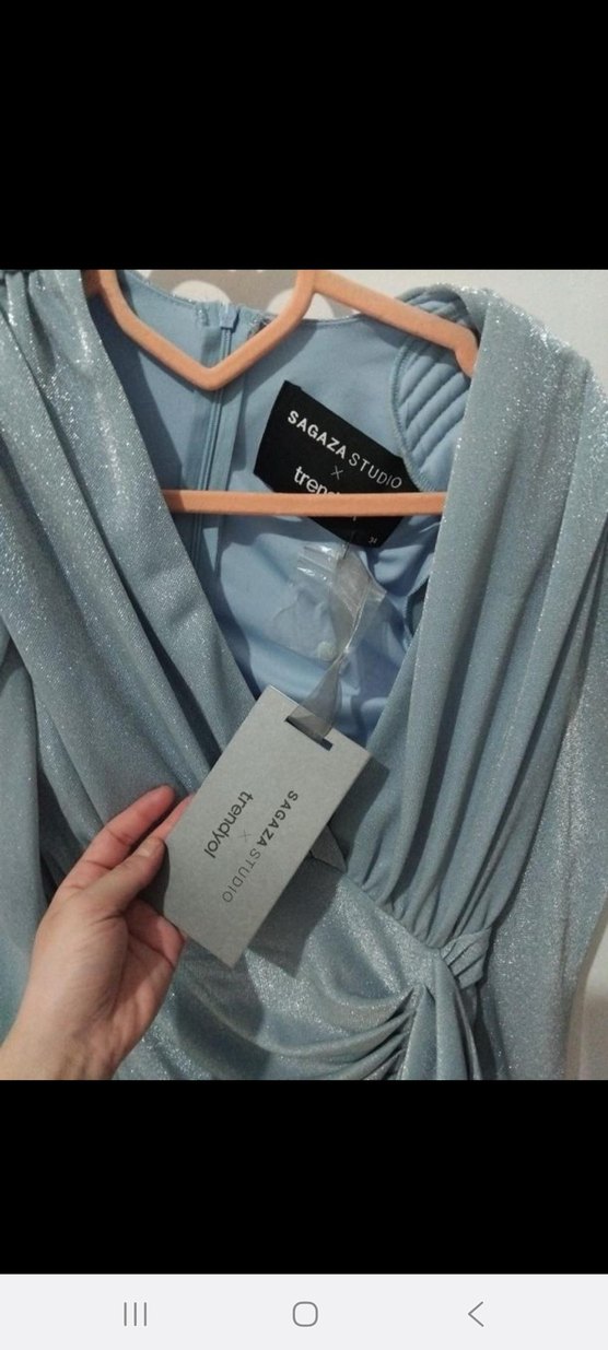 X sagaza mavi elbise - Görsel 3