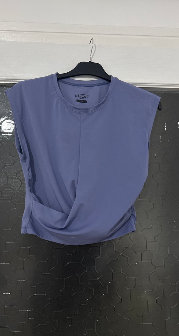 Mor Bisiklet Yaka Büzgülü Kadın Crop - Görsel 4