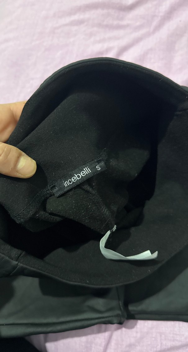 Siyah suni deri tayt - Görsel 3