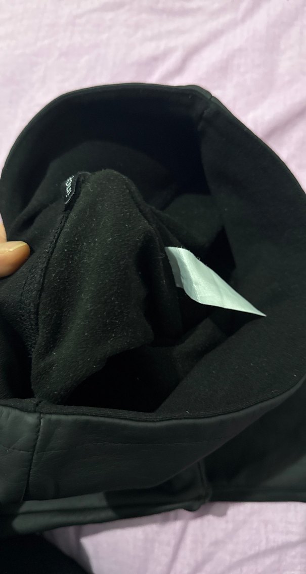 Siyah suni deri tayt - Görsel 4