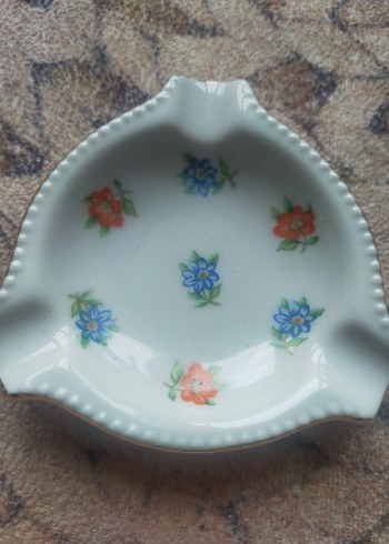 Mavi Çiçek Desenli Pastel Küllük - Görsel 3