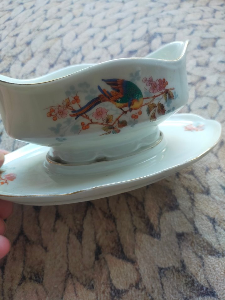 Beyaz Pastel Desenli Porselen Sosluk - Görsel 2