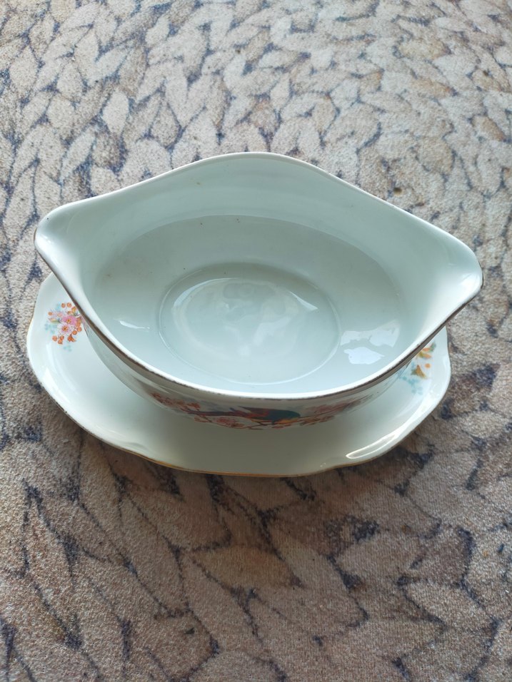 Beyaz Pastel Desenli Porselen Sosluk - Görsel 4