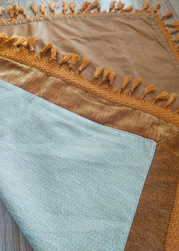 turuncu Bej Nakışlı Bohem Masa Örtüsü - Görsel 10