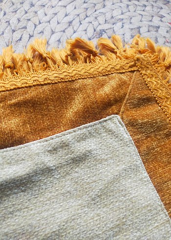 turuncu Bej Nakışlı Bohem Masa Örtüsü - Görsel 8