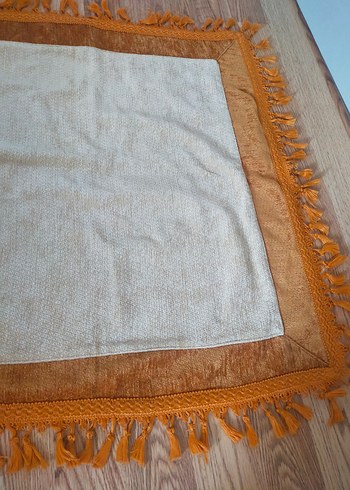 turuncu Bej Nakışlı Bohem Masa Örtüsü - Görsel 4