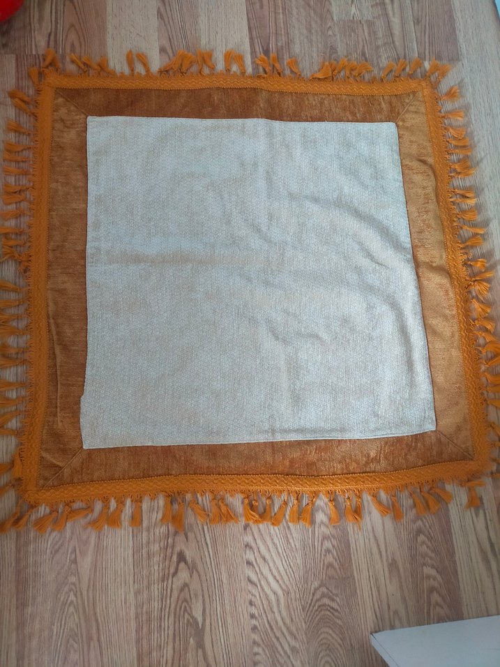 turuncu Bej Nakışlı Bohem Masa Örtüsü - Görsel 3