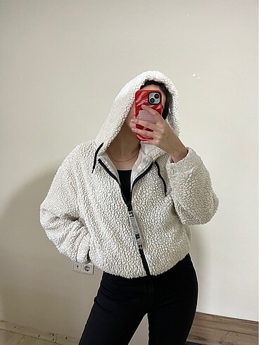 Bershka pamuklu kapüşonlu mont