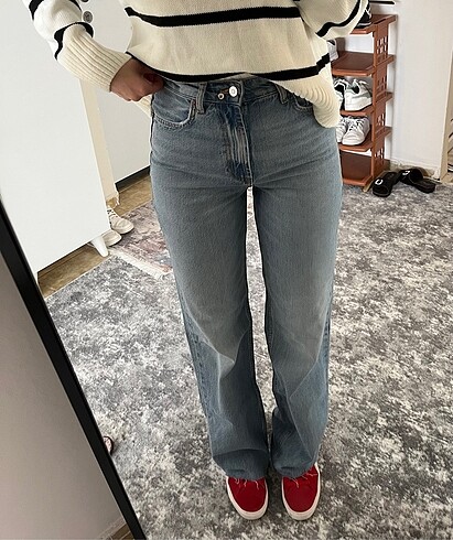m Beden Zara wide leg jeans