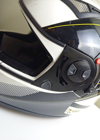 Desenli Beyaz Gri Biker Kask - Görsel 5
