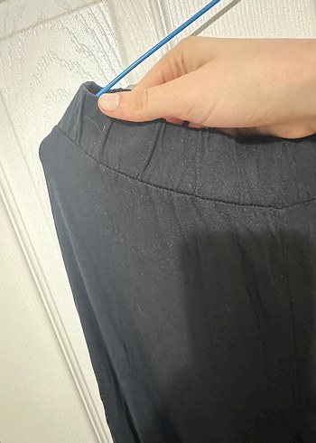 LCW Marka L Beden Siyah Bol Paça Beli Lastikli Rahat Kapri - Görsel 3