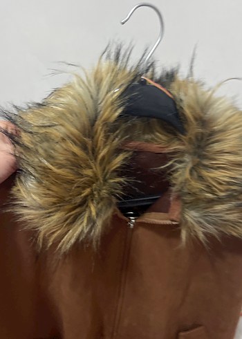 Kürk Detaylı Kahverengi Süet Kadın Ceket - Görsel 3