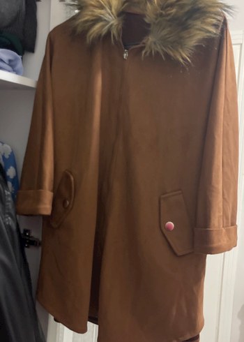 Kürk Detaylı Kahverengi Süet Kadın Ceket - Görsel 5