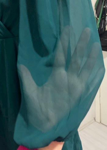 Abiyefon zümrüt yeşili abiye - Görsel 4