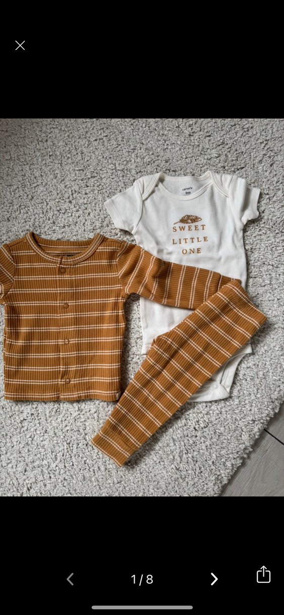 Carter's Bebek 3'lü Hırkalı Set Turuncu - Görsel 2