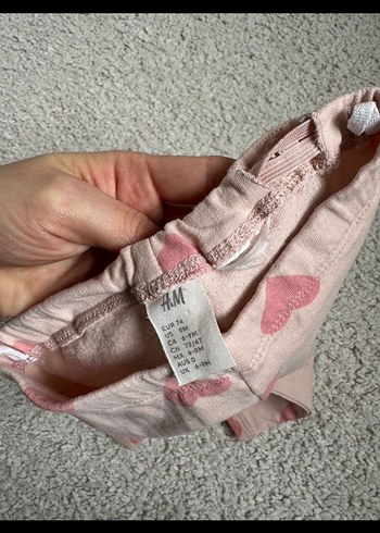 H&M #h&m Pembe Kalp Desenli Uzun Kollu Bebek Takımı