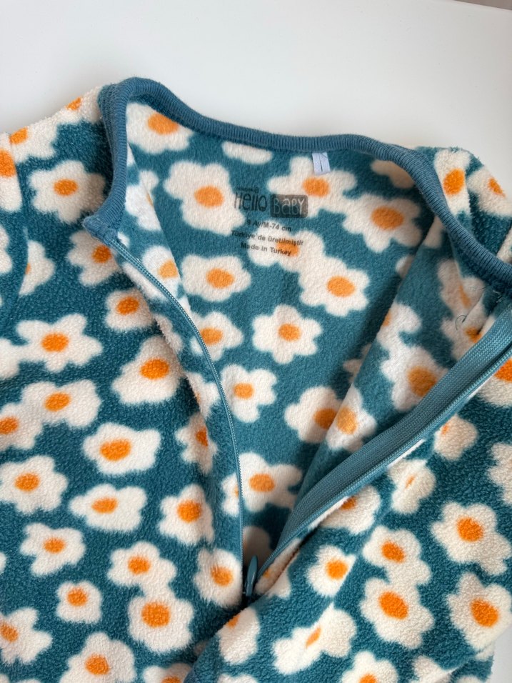 Çiçek Desenli Renkli Bebek Kız Tulum - Görsel 3