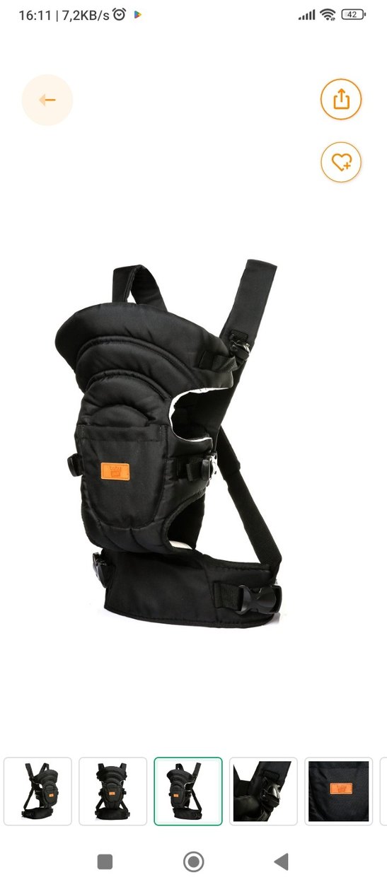 Siyah Bebek Kanguru Taşıyıcı - Görsel 4