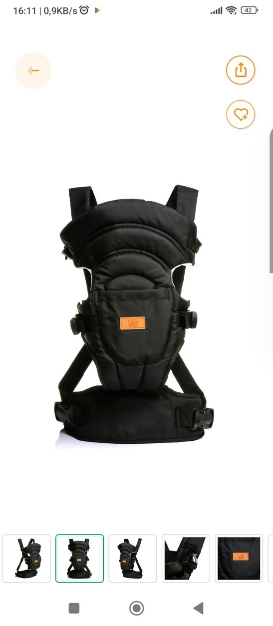 Siyah Bebek Kanguru Taşıyıcı - Görsel 3