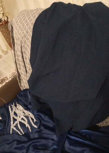 Kadın Lacivert Uzun Drapeli Elbise - Görsel 4