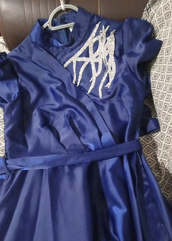 Kadın Lacivert Uzun Drapeli Elbise - Görsel 2