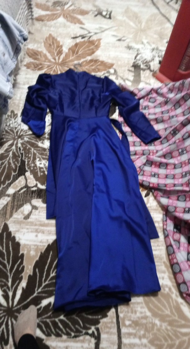 Kadın Lacivert Uzun Drapeli Elbise - Görsel 5