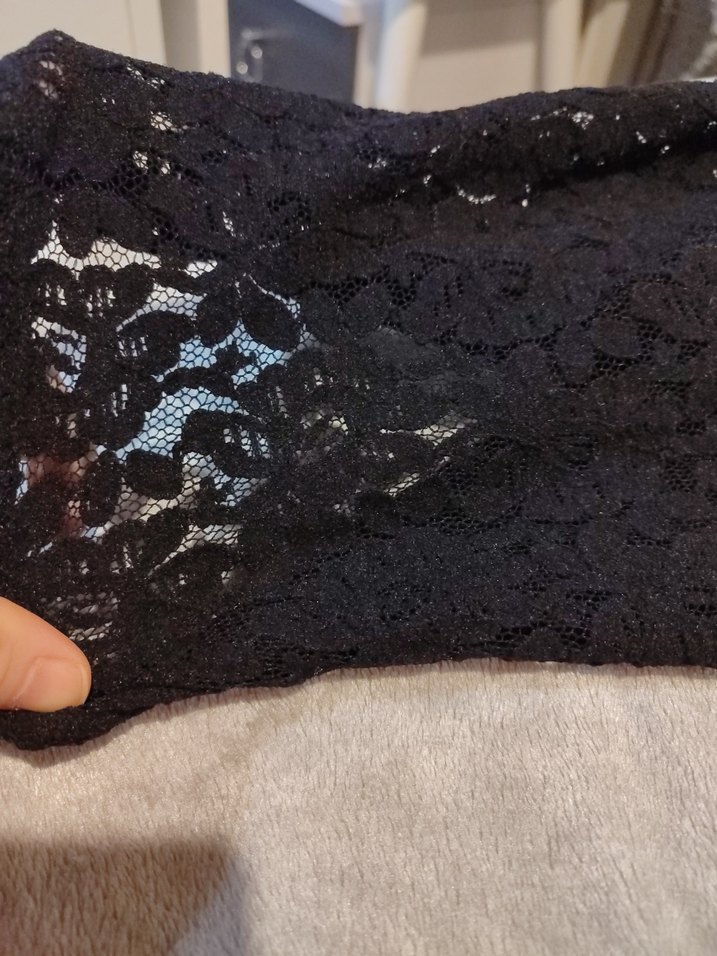 Dantel Detaylı Siyah Midi etek - Görsel 2