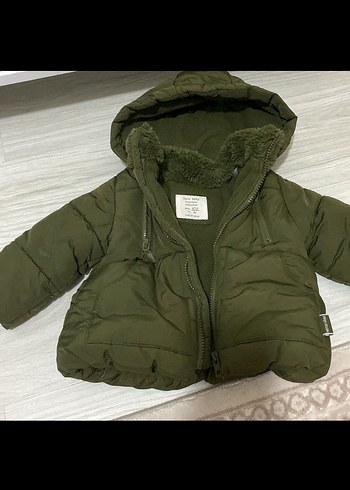 Erkek Çocuk Yeşil Kapüşonlu Suni Kürklü Mont - Görsel 3