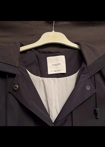 Gri Düğmeli Kadın Yağmurluk Midi Boy - Görsel 4