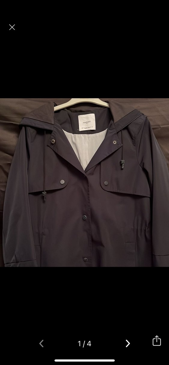 Gri Düğmeli Kadın Yağmurluk Midi Boy - Görsel 2