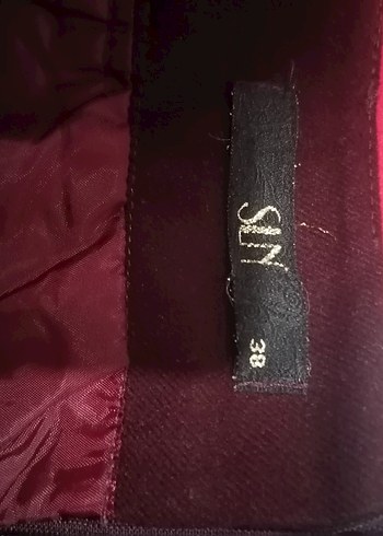 Bordo Düğmeli Midi Hamile Eteği - Görsel 5