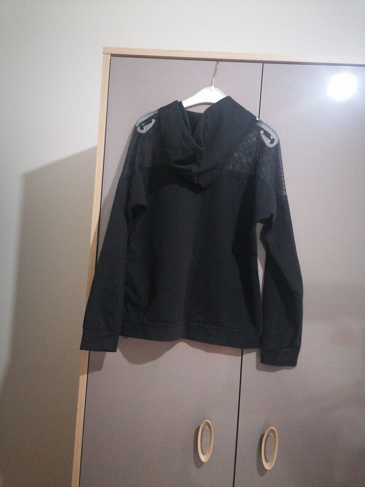 Dantelli Siyah Kadın Sweatshirt - Görsel 2