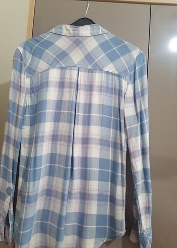 Mavi Pastel Renkli Kadın Gömlek - Görsel 3