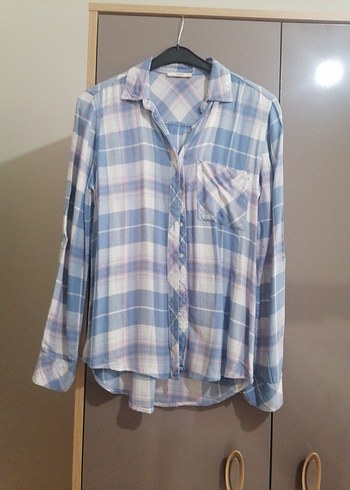 Mavi Pastel Renkli Kadın Gömlek - Görsel 2