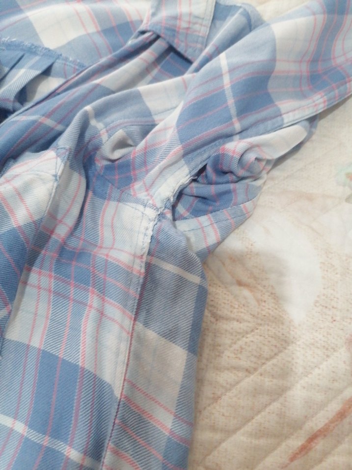 Mavi Pastel Renkli Kadın Gömlek - Görsel 5