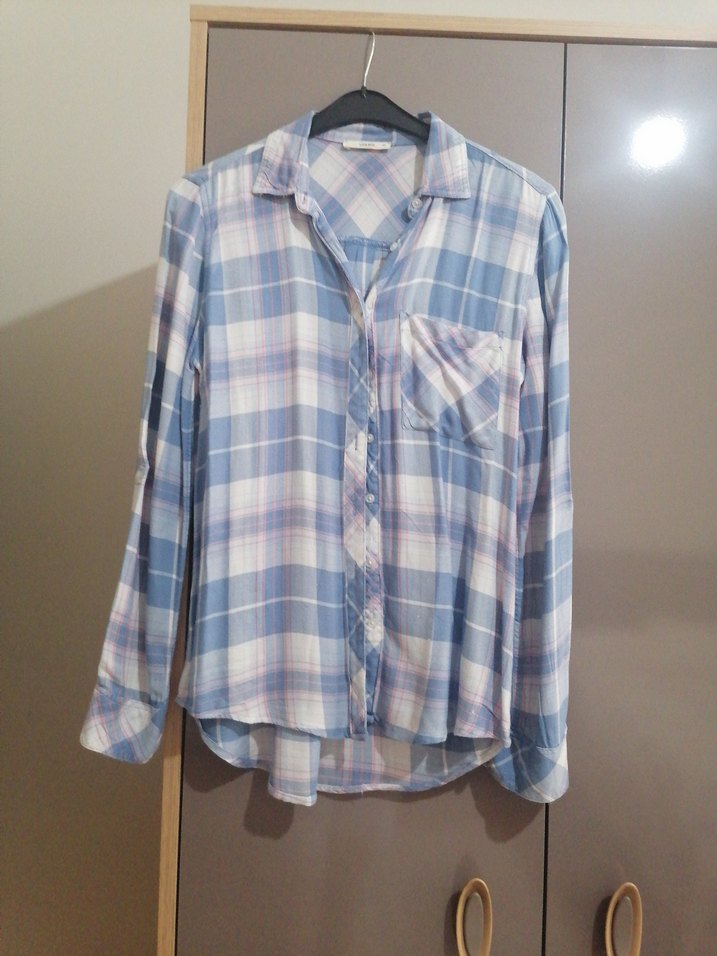 Mavi Pastel Renkli Kadın Gömlek - Görsel 2