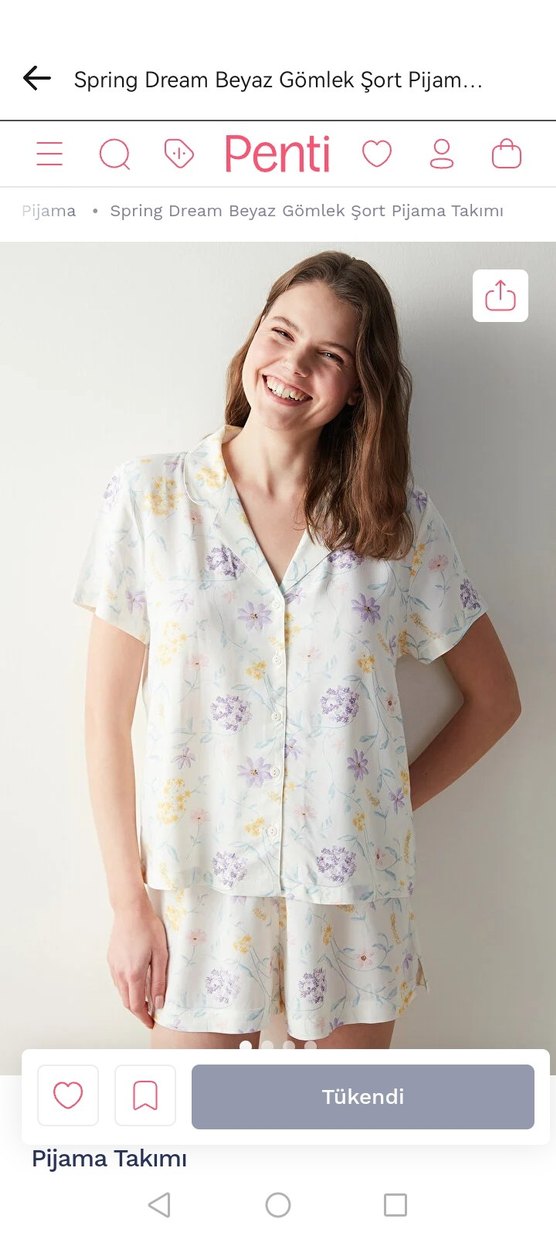 Bej Midi penti  Kadın Pijama Takımı - Görsel 2