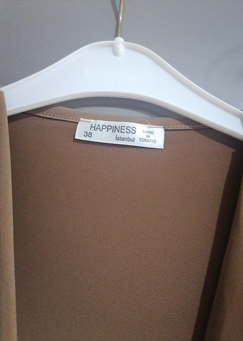 Bej Kemerli V Yaka Kolsuz Bluz - Görsel 7