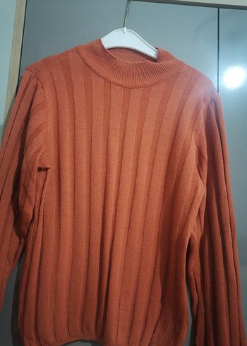 Kahverengi Triko Kadın Kazak - Görsel 2