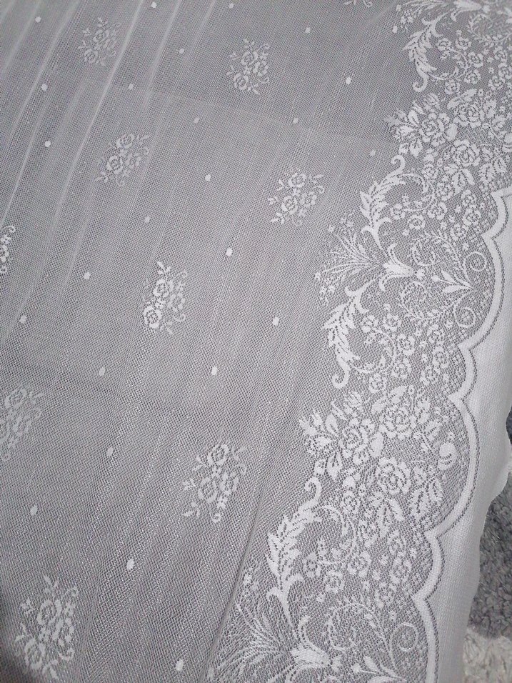 İşlemeli Beyaz Gri Tül Perde - Görsel 2