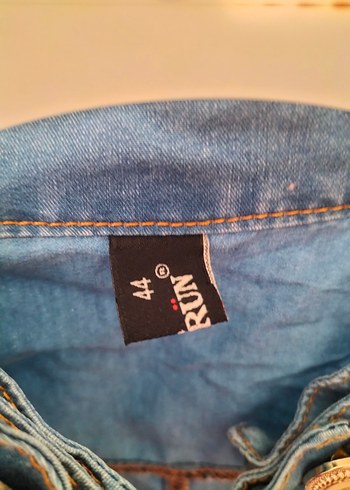 Düğmeli Mavi Uzun Kot Kadın Takım - Görsel 7